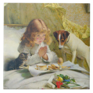Vintage Charles Burton Barber Suspense Ceramic Tile