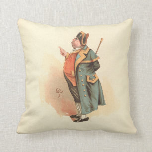 Vintage Charles Dickens Oliver Twist Mr. Bumble Cushion