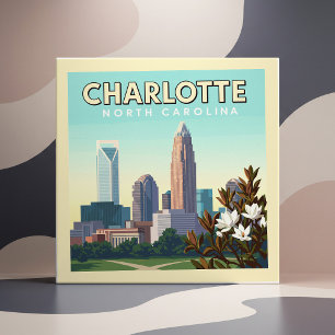  Vintage Charlotte North Carolina Ceramic Tile