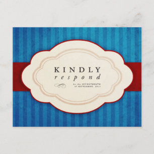 Vintage Charm Blue & Red Response Cards