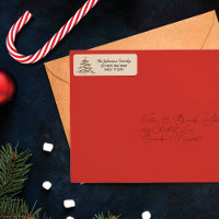 Vintage Charm Christmas Tree Return Address