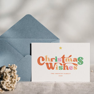 Vintage Charm Colourful Merry Christmas Holiday Card