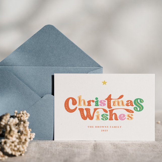 Vintage Charm Colourful Merry Christmas Holiday Card (Creator Uploaded)