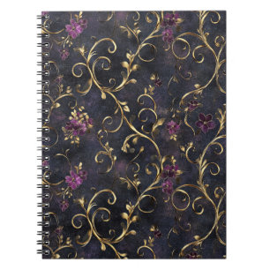Vintage Charm Golden Floral Notebook