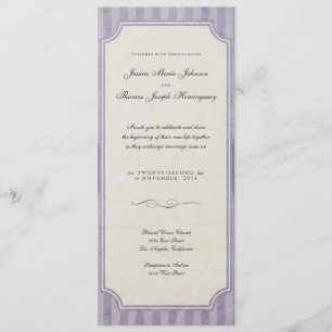 Vintage Charm Lilac Monogram Wedding Invitations