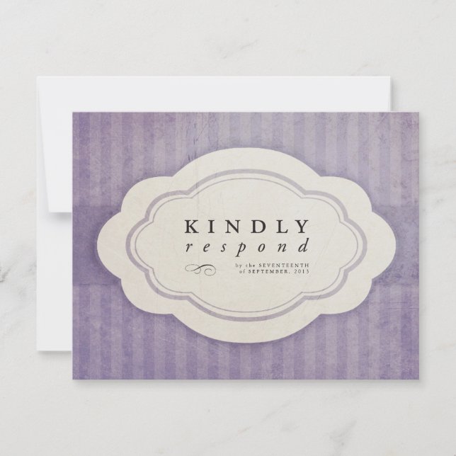 Vintage Charm Lilac Response Cards (Front)