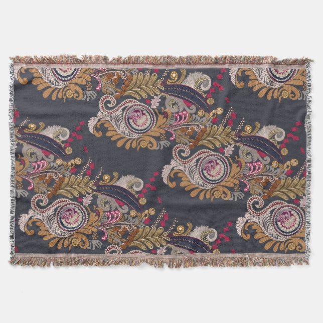 Vintage Charm Throw Blanket (Front)