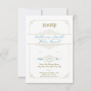 Vintage Charm Wedding RSVP Card