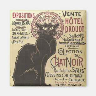 Vintage Chat Noir, Vente Hôtel Drouot Steinlen Magnet