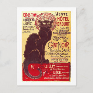 Vintage Chat Noir, Vente Hôtel Drouot Steinlen Postcard