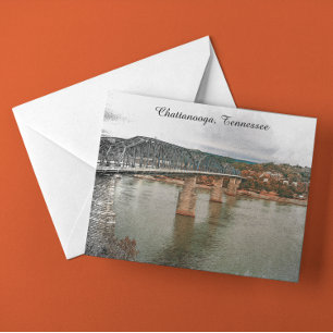 Vintage Chattanooga, Tennessee Walnut Bridge Postcard
