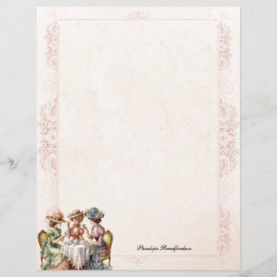 Vintage Cheeky High Tea Personal Stationery Paper