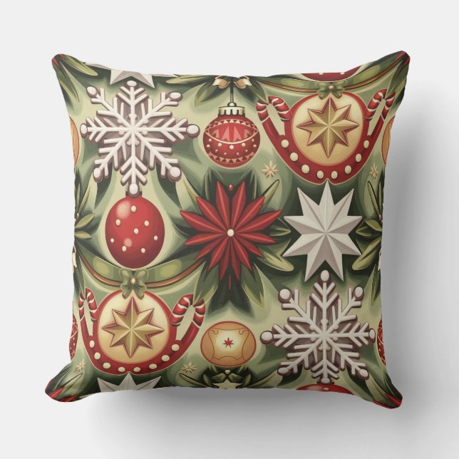 Vintage Cheer Christmas Pattern  Cushion (Front)