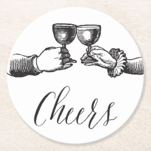 Vintage Cheers Round Paper Coaster