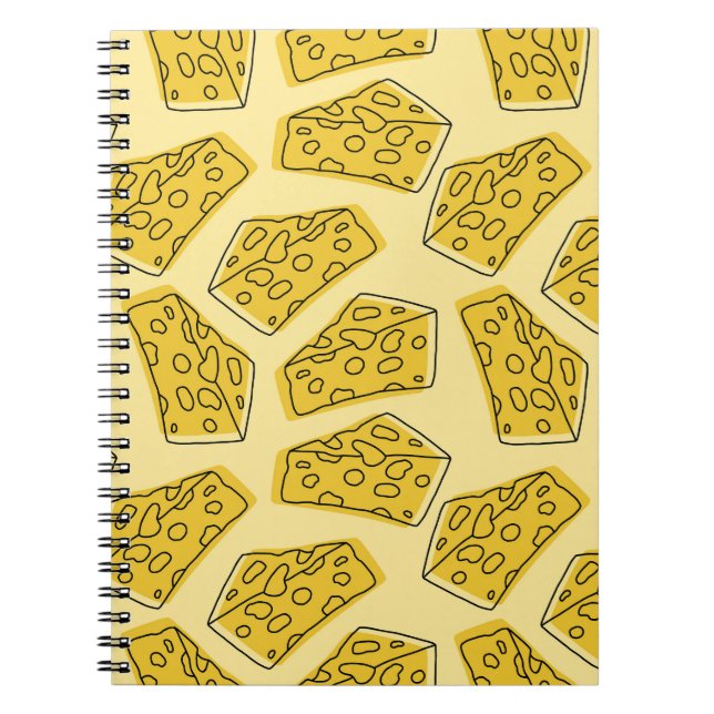 Vintage Cheese Yellow Background Seamless Notebook (Front)
