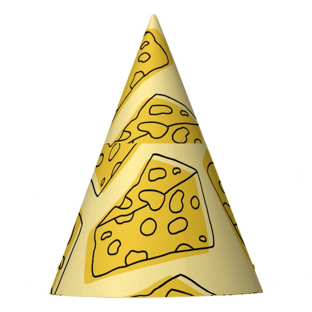 Vintage Cheese Yellow Background Seamless Party Hat (Front)