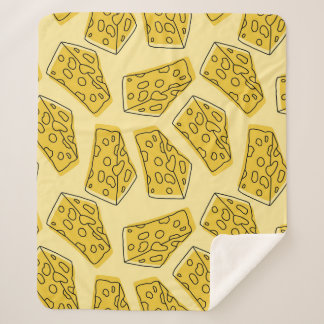 Vintage Cheese Yellow Background Seamless Sherpa Blanket