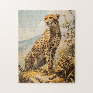 Vintage Cheetah Jigsaw Puzzle