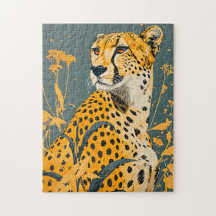 Vintage Cheetah  Jigsaw Puzzle