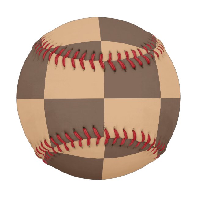 Vintage Chequered in Warm Browns Baseball (Front)