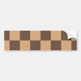 Vintage Chequered in Warm Browns Bumper Sticker