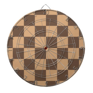 Vintage Chequered in Warm Browns Dartboard
