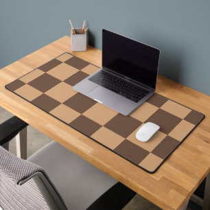 Vintage Chequered in Warm Browns Desk Mat