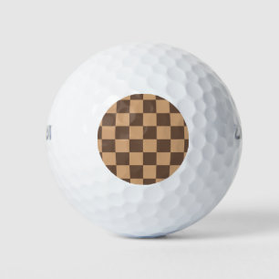 Vintage Chequered in Warm Browns Golf Balls