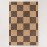 Vintage Chequered in Warm Browns Jigsaw Puzzle<br><div class="desc">This classic chequered pattern features warm Toasted Almond tones paired with rich Cocoa Brown, creating a cosy and elegant colour duo. Inspired by retro aesthetics and earthy tones, it's a perfect fit for vintage-style interiors, textiles, wallpapers, or fashion accessories. A timeless motif that blends tradition with modern taste. Find more...</div>