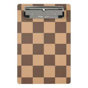 Vintage Chequered in Warm Browns Mini Clipboard