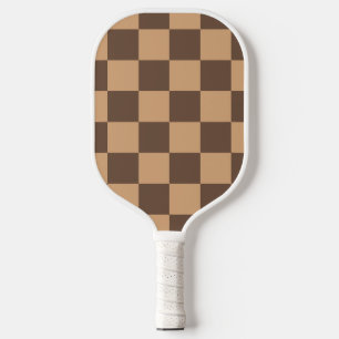 Vintage Chequered in Warm Browns Pickleball Paddle