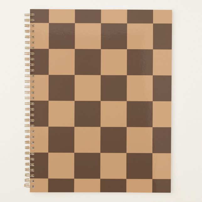 Vintage Chequered in Warm Browns Planner (Front)