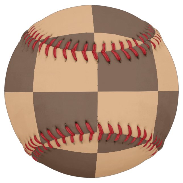 Vintage Chequered in Warm Browns Softball (Front)