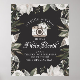 Vintage Cherish Floral Photo Booth Wedding Sign