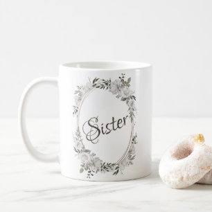 Vintage Cherish Rose Gold Oval Frame Chic Sister Coffee Mug
