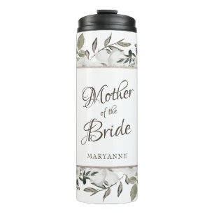Vintage Cherish White Floral Mother of the Bride Thermal Tumbler