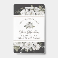 Vintage Cherish White Floral & Rose Gold Business