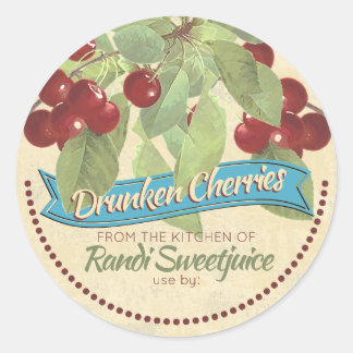 Vintage cherries jam preserves home canning label