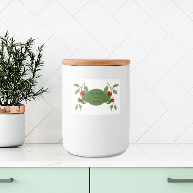 Vintage Cherries Personalised Food Label (Creator Uploaded)