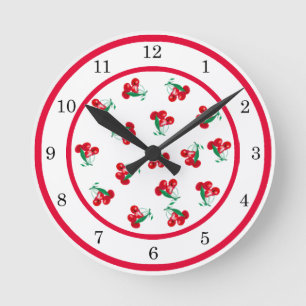 Vintage Cherries Wall Clock