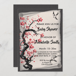 Vintage Cherry Blossom     Baby Shower Invitation