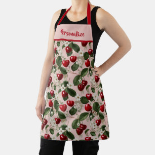Vintage Cherry Blossom Botanical Pink Personalise Apron