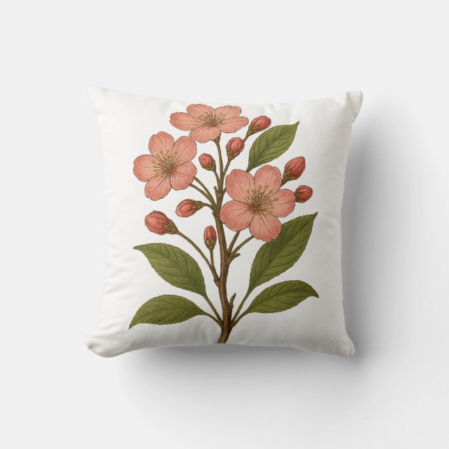 Vintage Cherry Blossom Cushion (Front)