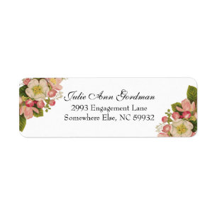 Vintage Cherry Blossom Elegant Lace Return Address Label