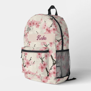 Vintage Cherry Blossom Flower In Pink Pattern No1 Printed Backpack