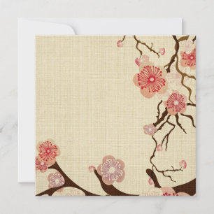 Vintage cherry blossom flowers Invitation