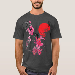 Vintage Cherry Blossom Flowers Sakura Japanese Sak T-Shirt