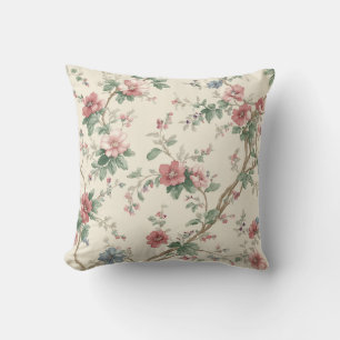 Vintage Cherry Blossom Garden–Soft Romantic Botani Cushion