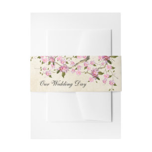 Vintage Cherry Blossom Invitation Belly Band