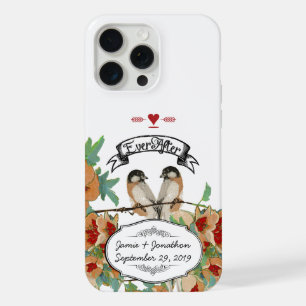 Vintage Cherry Blossom Love Bird Peach Mint iPhone 15 Pro Max Case